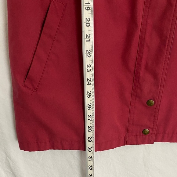 London Fog Hooded Jacket Red and Blue Utility Jacket Size 8 Reg Vintage - Picture 13 of 13